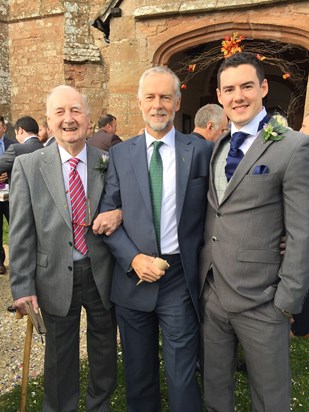 Father, son and grandson at Andrew and Claire's wedding