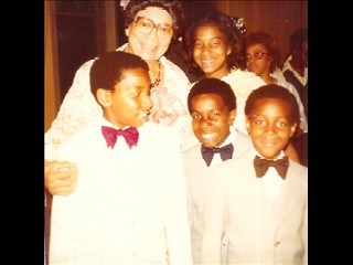 Michele with grandmother Bridges & brothers