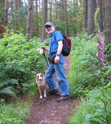 Bob in his natural habitat - walking in the woods. Hope you're having fun with Digby and all the other dogs up there dad :)