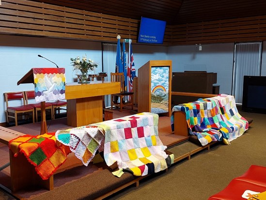 Ruislip Manor Methodist Church have made 5 Blankets for Great Ormond Street Hospital, at the time they did not have any "teenager" size blankets as they were all made for babies and toddlers. 