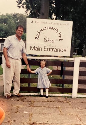 My first day at school. Thank you for so many years of waiting for me at the school gate. I love you Dad x