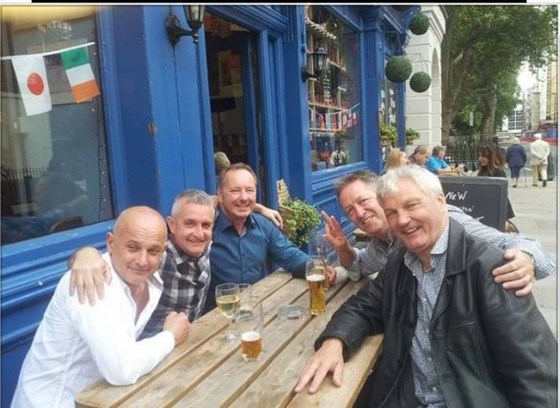 30 years post Uni, the group meet up for a beverage or two in Londone