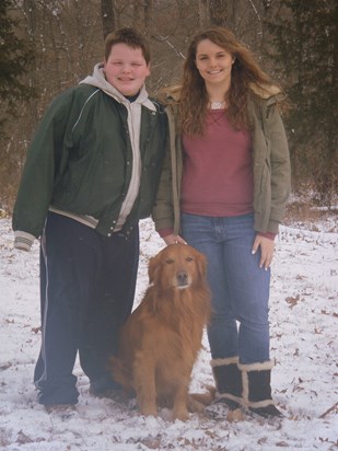 Elisha, Andrew and Luke the dog!   Personally, this is my FAVORITE picture!