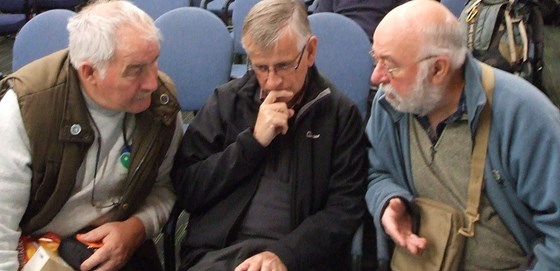 Gordon with his great friends Colin Dilcock and Bob Reid at CMA conference Losehill Hall - hatching another plan!