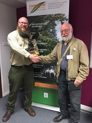 Alan Preece receiving Gordon Miller Award in Conwy