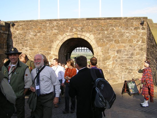 Gordon entering Stirling Castle with Alejandro from Argentina