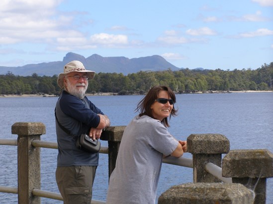 Gordon & Maren at Pumphouse Pt, Lake St Clair, Tas Feb2007