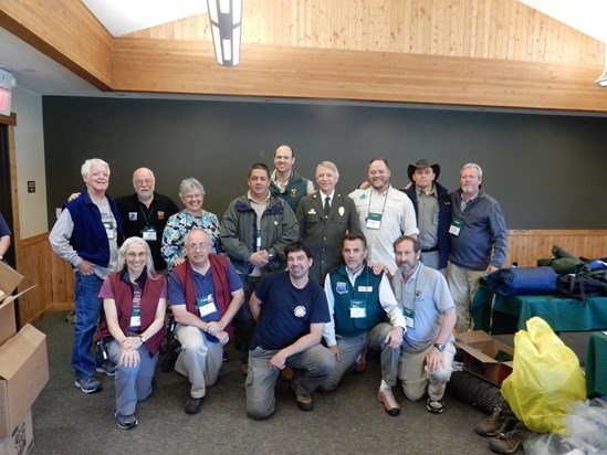 Gordon with past IRF committee members and John Jarvis; US NPS head in 2016