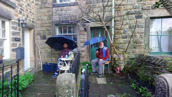 No matter the weather - Gordon with Sam