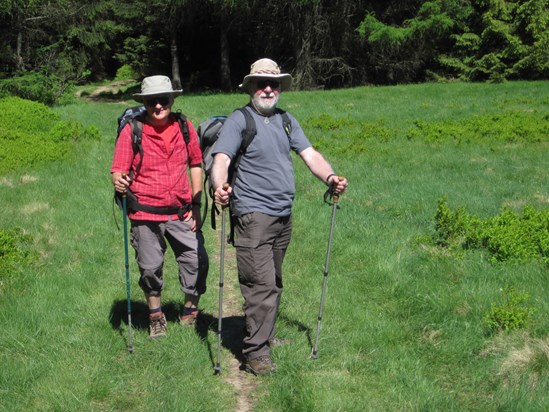 On the trail, Beskid Sadecki Mts., 2013, Gordon visited Poland many times.