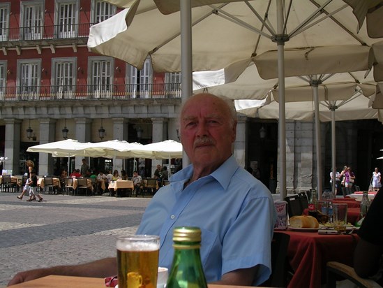 Plaza Mayor, Madrid. Celebrating Serena's 60th in one of Brian's favourite places