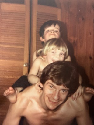 Dad, Daniel and Shelley. Fun at Ripley Road, 80s style