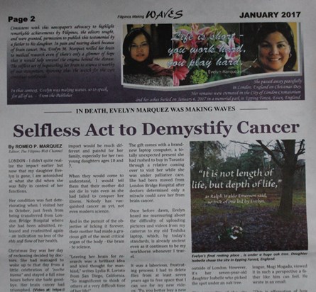 Closeup of the Waves newspaper's January 2017 issue