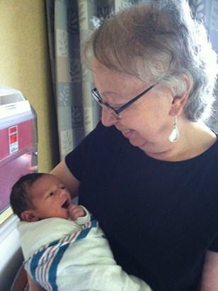 With new grandson, Luke, Washington DC, August 2011