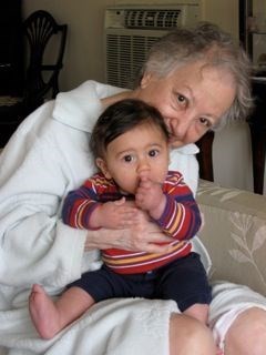 With grandson Eli, NY, 2009