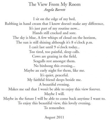 Poem written by Angela Barrett