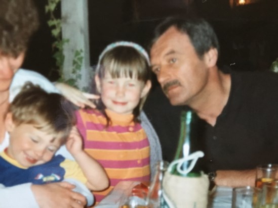 Stephen with his daughter Claire and son Stuart as children on holiday