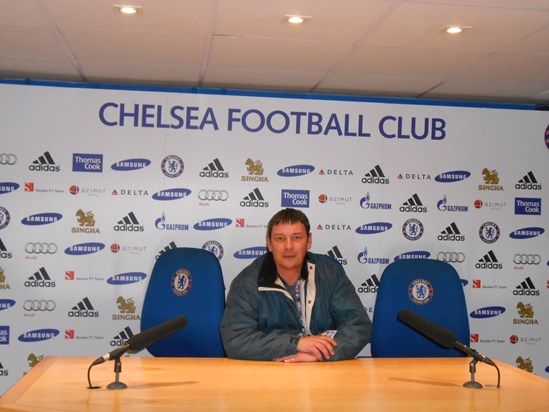 John at Stamford Bridge home of his beloved Chelsea 