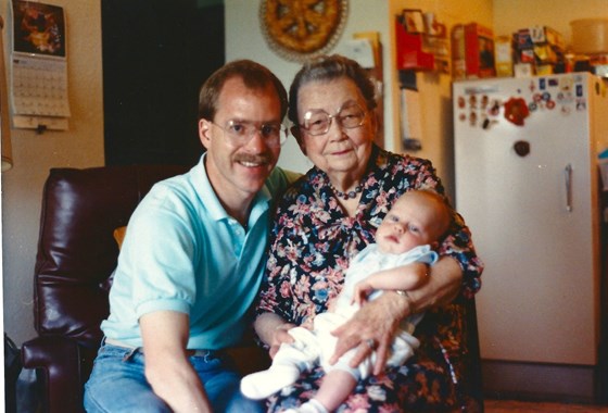 Evan With Great-Grandma Schultz