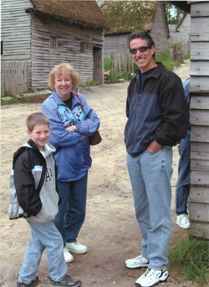 Nate with Grandma Sgrosso and Dad at Plimoth Plantation, Mass.