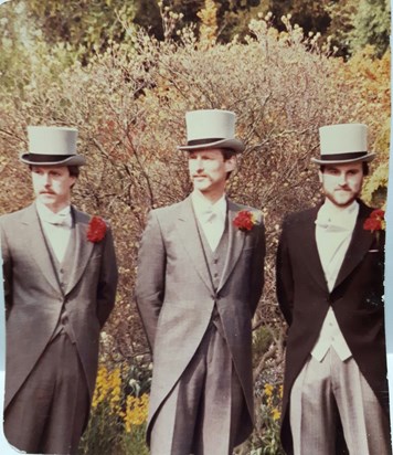 3 brothers at Chris & Irenes wedding 1984