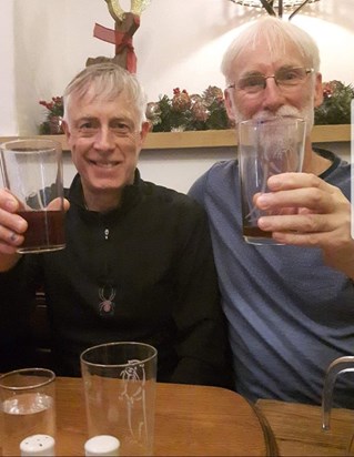 Steve & Paul enjoying a pint together in Dec 2018