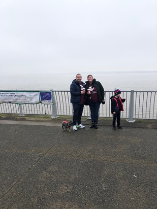 Memory walk 2020 in Liverpool by Alan’s Daughter Catherine , son in law Peter and grandson Ethan 