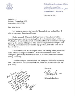 Letter from Assistant Secretary Jacobson