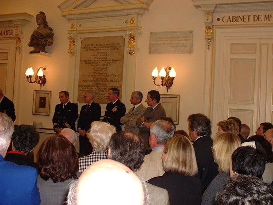 At the Mairie de Marseille during historic visit of Theodore Roosevelt aircraft carrier