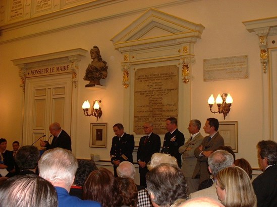 At the Mairie de Marseille during historic visit of Theodore Roosevelt aircraft carrier