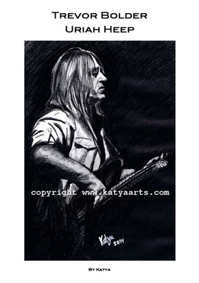 My graphite portrait of Trevor Bolder. Prints can be purchased via www.katyaarts.com.