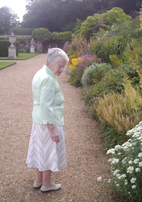 mum enjoying the gardens 