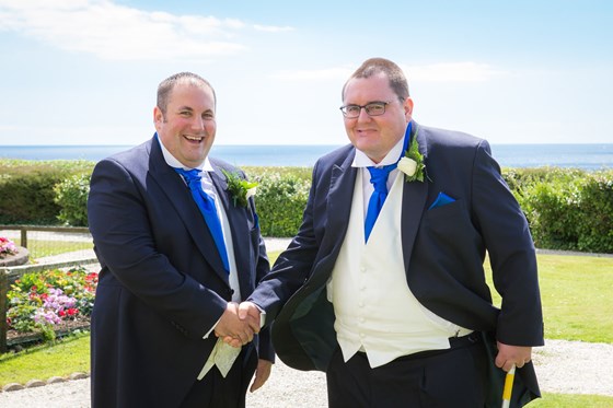 Marcus and Stephen on Stephen's wedding day