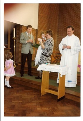 Anna, Phil, Jack, Noreen & Fr.Jerry - Jack's Christening 1994