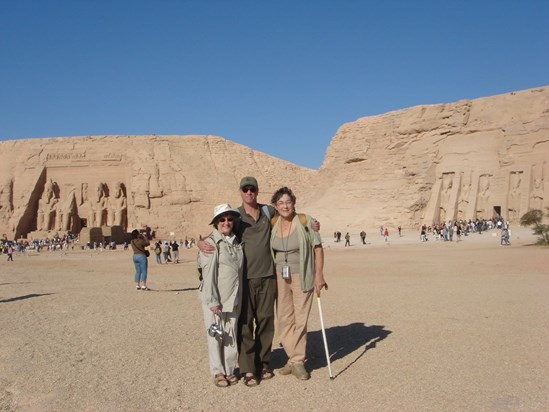 With Ann at Abu Simbel in Egypt - learning something new every day. Jean & Andrew