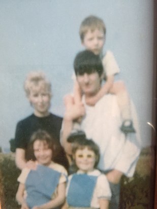 Our family Mum Gary on Dad’s shoulders Sheila and Debbie x x x x x