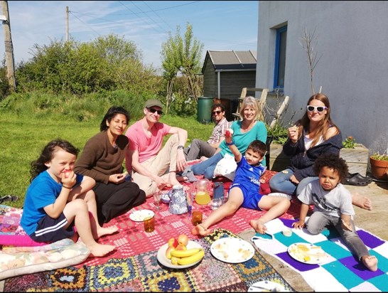 Family picnic in the garden - Easter 2019 