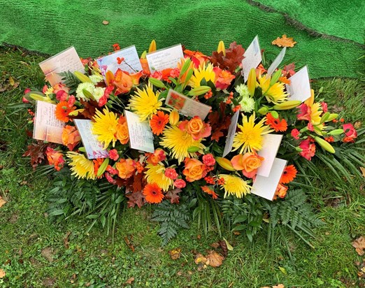Floral tribute for Norman Cansdale