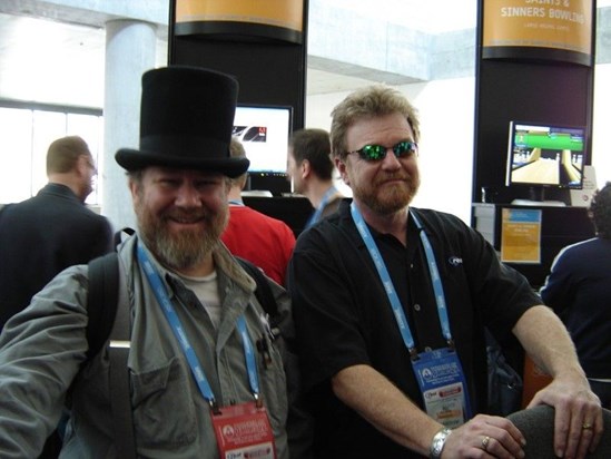 Ernest Adams and Bill at the 2006 Independent Games Festival, San Francisco.