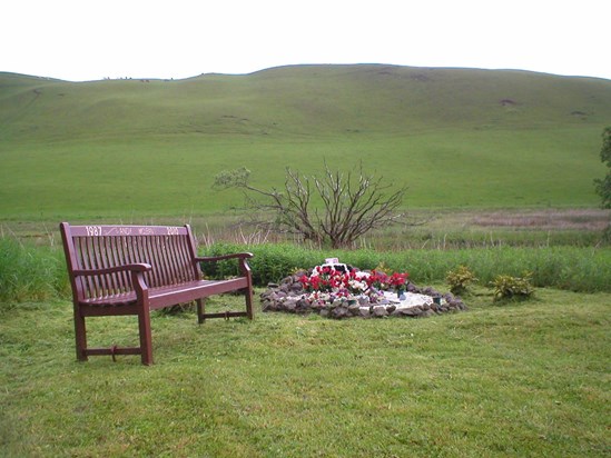ANDYS MEMORIAL at the place where he died.
