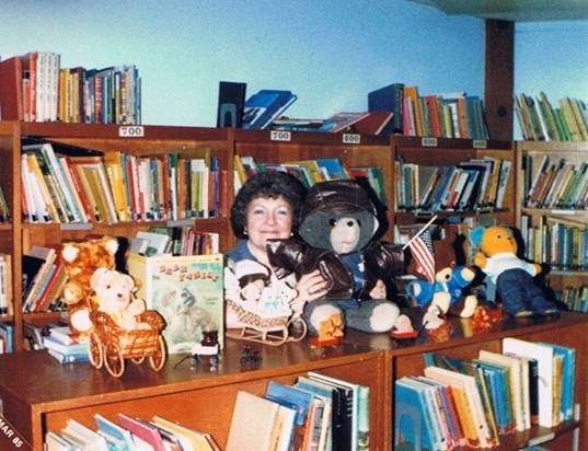 Mary Jo in her school library.