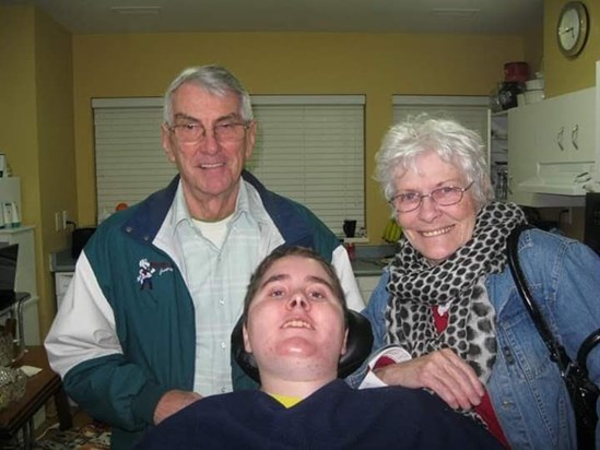 Jordan With Grandad & Grandma Hendrickson