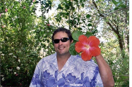 Mike with Hibiscus in Maui