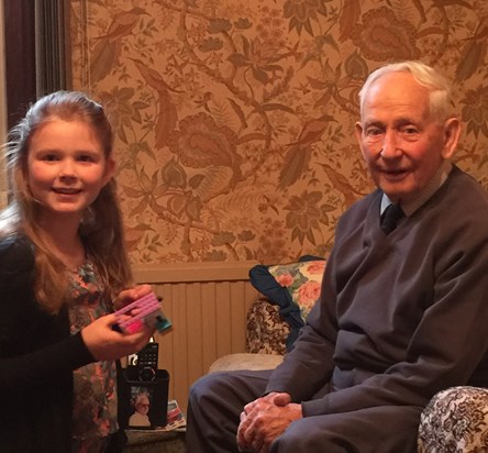 Izzy with grandad 2015