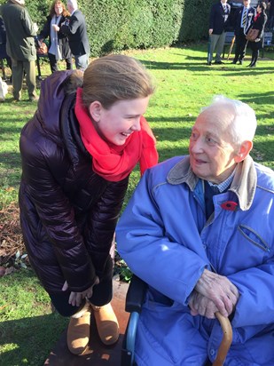 Izzy with grandad Remembrance Sunday 2018