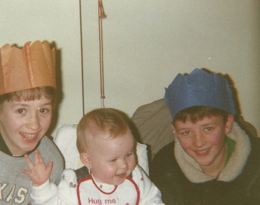 Eileen,little cousin Elaine,and Pauric.December 1990approx.