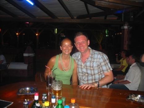 Me & Sam at a bar in Gouvia