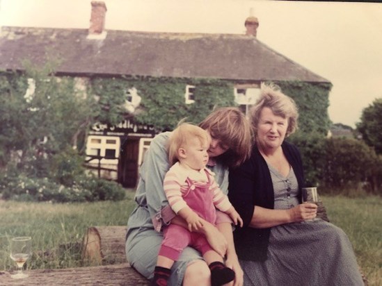 We love this photo! Nisi, Mum and little Harry at the Pub   