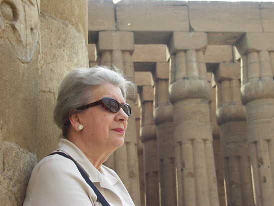 Mum celebrating her 70th in Egypt, a trip we cherished (Louise)