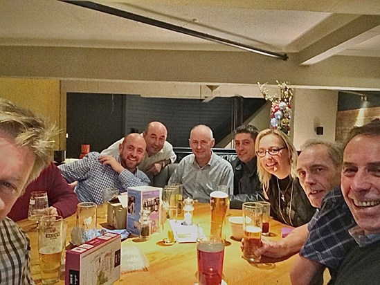 Christmas 2015 The Hut Chandlers Ford. Simon could carry off the Gingham checked shirt, almost as we as I could. Both connoisseurs of the tablecloth. 